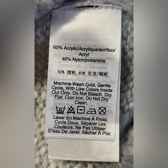 DKNY SWEATER CREW NECK WOMEN  BUBBLE SLEEVES COZY TWO GRAYS TONE COLOR SIZE XS - Picture 6 of 10